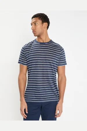 Hackett T-Shirt 100% Lin Regular Fit Marinière bleu/blanc