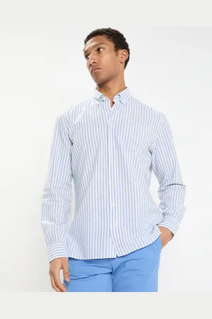 Hackett Chemise en Coton & Lin Slim Fit à rayures bleu/blanc