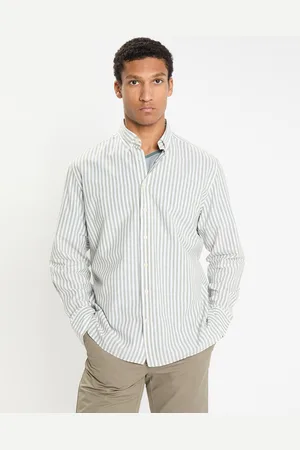Hackett Chemise en Coton & Lin Slim Fit à rayures kaki/blanc