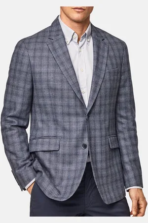 Hackett Veste en Soie & Laine Check à imprimé Prince de Galles