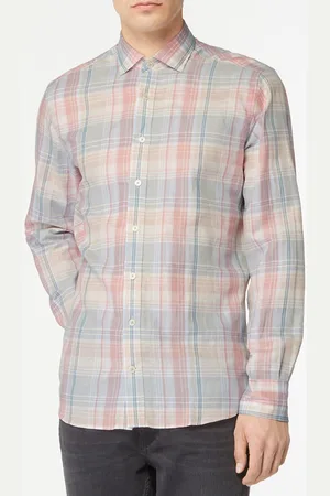 Hackett Chemise en Lin mélangé Slim Fit à carreaux