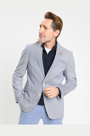 Hackett Blazer en Coton & Lin Milleraie bleu/blanc