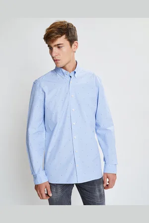 Hackett Chemise Slim Fit Fil Coupé imprimée bleue