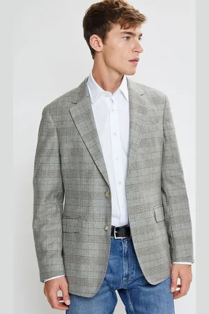 Hackett Veste en Laine & Cachemire mélangés Prince de Galles kaki/beige
