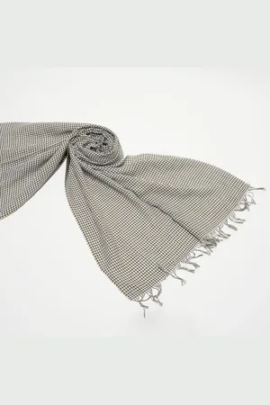 Hackett Chèche pied de poule kaki/blanc - 180x50 cm