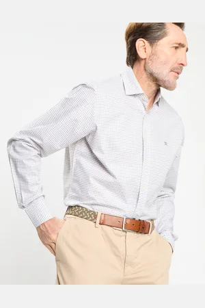 Hackett Chemise Regular Fit vichy tricolore blanc/kaki