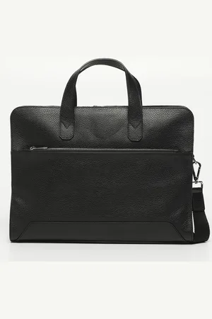 Victor & Hugo Pochette en Cuir Lupo noire - 38x28x4 cm