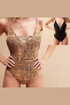 WILD Maillot de bain 1 pièce Zambie moka/noir