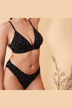 Audace Soutien-Gorge triangle sans armatures & Culotte Baila noir/blanc