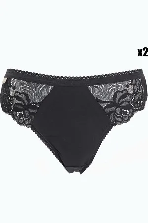 Playtex 2 Panties Cotton Feminine noirs