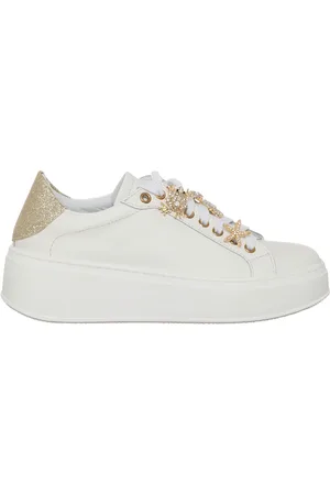 Loretta Pettinari Sneakers en Cuir Ella blanc/doré