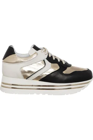 Loretta Pettinari Sneakers en Cuir Iris noir/doré