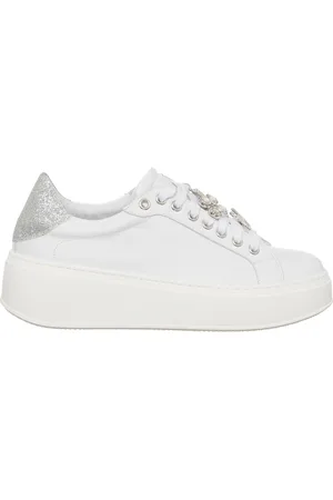 Loretta Pettinari Sneakers en Cuir Garance argentées