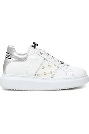 CAFèNOIR Sneakers en Cuir Lomina blanc/argenté