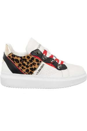 CAFèNOIR Sneakers en Cuir Dena blanc/léopard/rouge