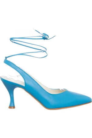 Loretta Pettinari Slingbacks en Cuir Baila bleues - Talon 7.5 cm
