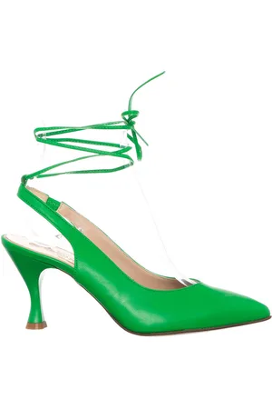 Loretta Pettinari Slingbacks en Cuir Nappa verts - Talon 7.5 cm