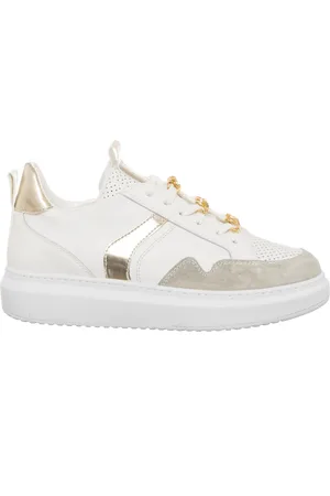CAFèNOIR Sneakers en Cuir Noa blanc/doré
