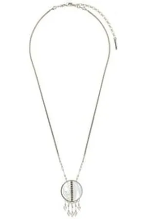 SATELLITE Collier pendentif féminin nacre et cristal de roche - blanc