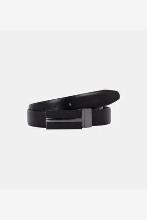 Galeries Lafayette Ceinture fine Jiva réversible cuir plaque