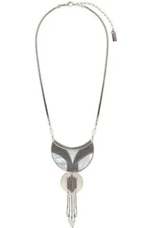 SATELLITE Collier plastron tendance nacre et cristal de roche
