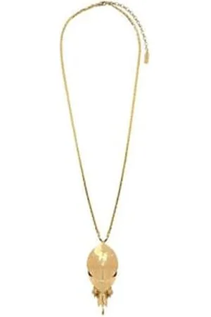 SATELLITE Collier sautoir tendance métal et pyrite - doré