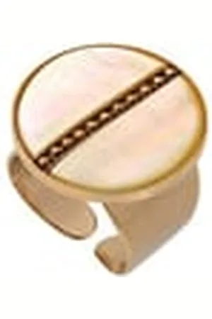 SATELLITE Bague large précieuse ajustable nacre et métal