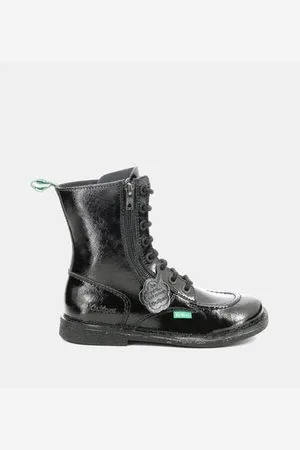Kickers Bottines à lacets Meetickzip cuir vernis
