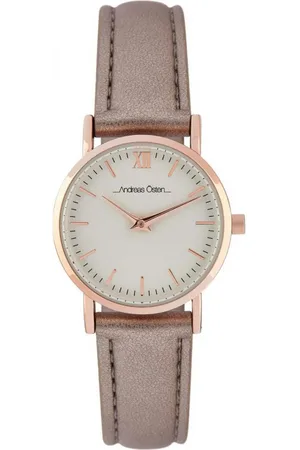 Andreas Osten Montre Femme AOS18004 - Bracelet Cuir Bordeaux