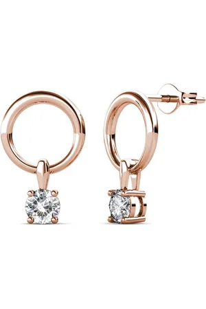 Myc-Paris Boucles d?oreilles Femme Solitaire - DE0141-RG Laiton Doré rose