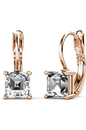 Myc-Paris Boucles d?oreilles Femme Square - DE0007-RG-C Laiton Doré rose