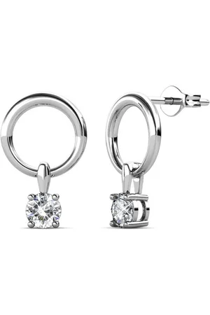 Myc-Paris Boucles d?oreilles Femme Solitaire - DE0141-S Laiton argent
