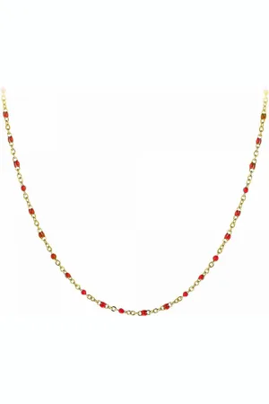 Angèle M Bijoux Collier femme Angèle M - B2394-ROUGE - Acier