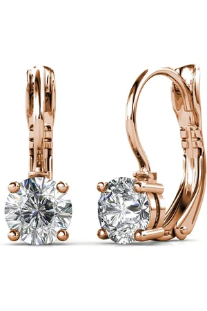 Myc-Paris Boucles d?oreilles Femme Solitaire - DE0008-RG-C Laiton Doré rose