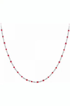 Angèle M Bijoux Collier femme Angèle M - B2380-ROUGE Acier