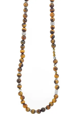 Les Interchangeables Collier et pendentif A60205 - Sautoir Bobo Chic Oeil du Tigre Femme
