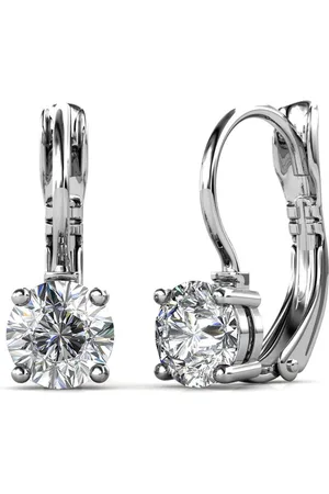 Myc-Paris Boucles d?oreilles Femme Solitaire - DE0008-S-C Laiton Argent