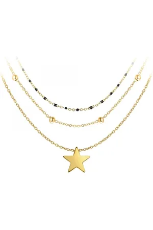 Angèle M Bijoux Lot de trois Colliers femme Angèle M B2097-DORE+B2370-DORE+B2394-NOIR