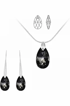 So Charm Bijoux Collier et pendentif So Charm cristal goutte noire - Collier Femme