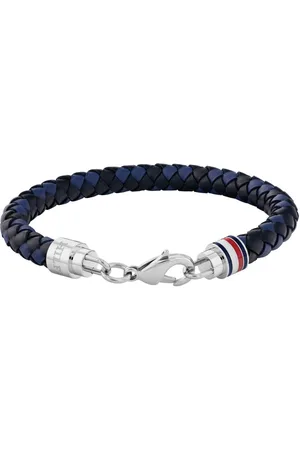 Tommy Hilfiger Bracelet Homme Tommy Hilfiger Tyson - 2790634 Acier, Cuir Argent, Bleu