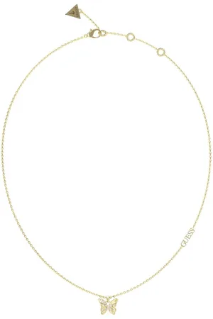 Guess Collier Chrysalis Acier Et Papillon Pavé De Zircons Cubiques