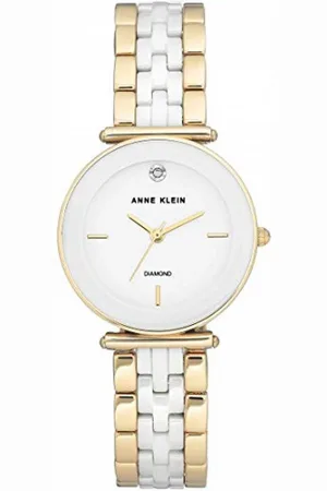 Anne Klein Montre AK-3158WTGB - Diamant Bracelet Céramique Boîtier Aluminium Femme