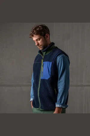 Billybelt Veste sherpa mixte zippée sans manches marine