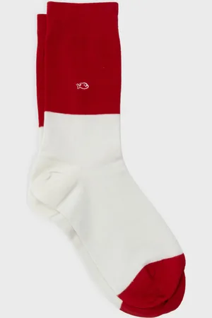 Billybelt Chaussettes Bi-colors Rouge / en coton peigné