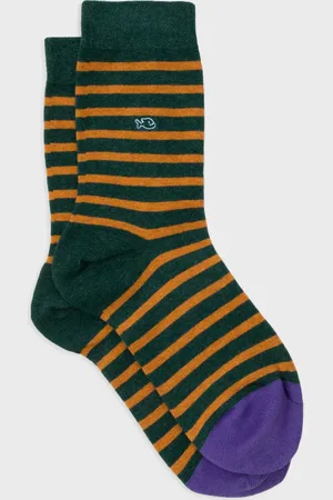 Billybelt Chaussettes en coton peigné A rayures larges - , rayé jaune