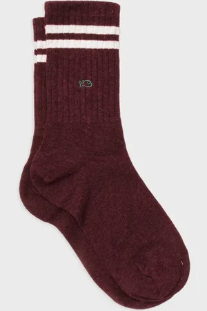 Billybelt Chaussettes en coton peigné Retro - Bordeaux, rayé