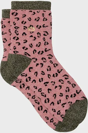 Billybelt Chaussettes pailletées en coton peigné Léopard