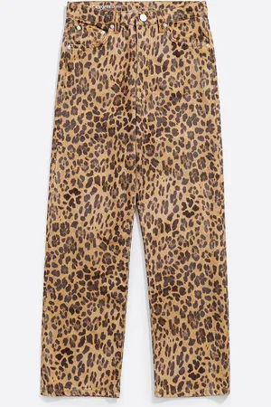 Bimba y Lola STRAIGHT CROPPED - Jean Leopard naturel
