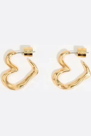 Bimba y Lola Boucles d’oreilles anneau cœur texturé doré