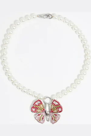 Bimba y Lola Collier papillon cristaux et perles